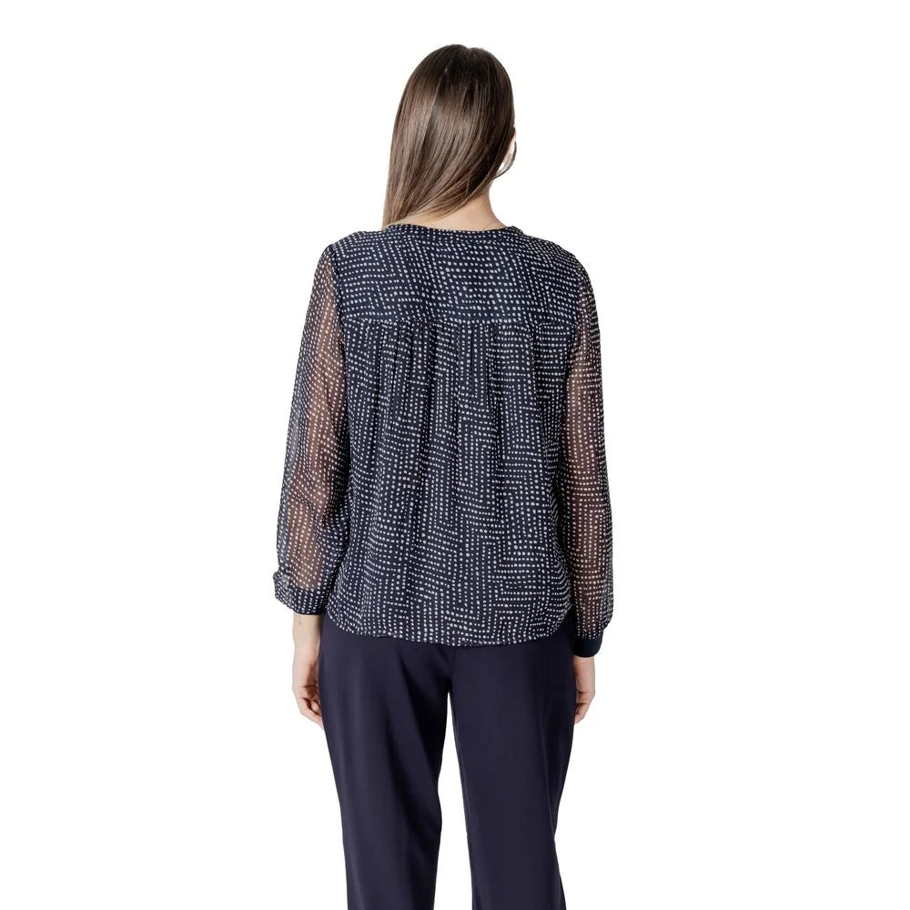 Street One Printed Chiffon Blouse Elegant Womens Clothing