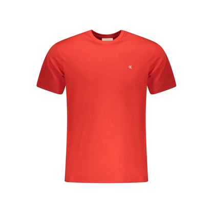 Striking Calvin Klein Crew Neck T-Shirt in Red with Iconic CK Logo