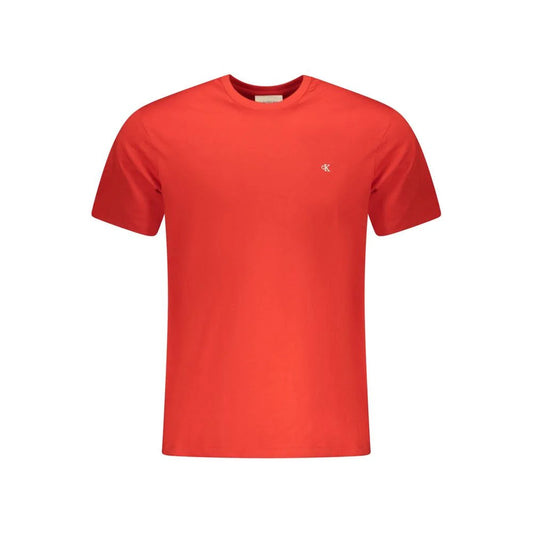 Striking Calvin Klein Crew Neck T-Shirt in Red with Iconic CK Logo