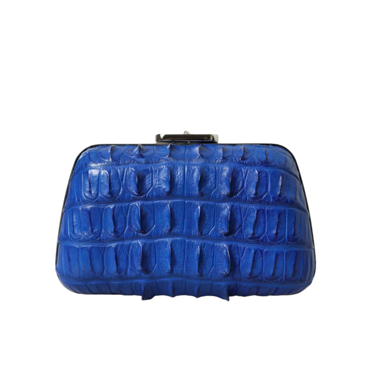 Stunning Balenciaga Electric Blue Crocodile Skin Leather Clutch