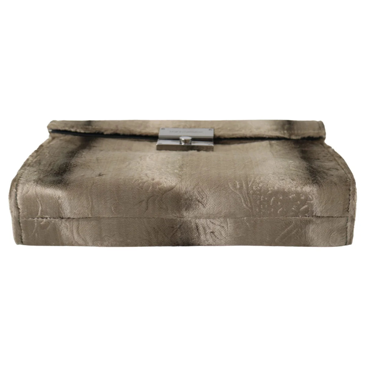 Stunning Beige Velvet Crocodile Print Dolce & Gabbana Bag