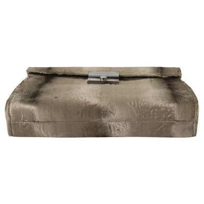 Stunning Beige Velvet Crocodile Print Dolce & Gabbana Bag