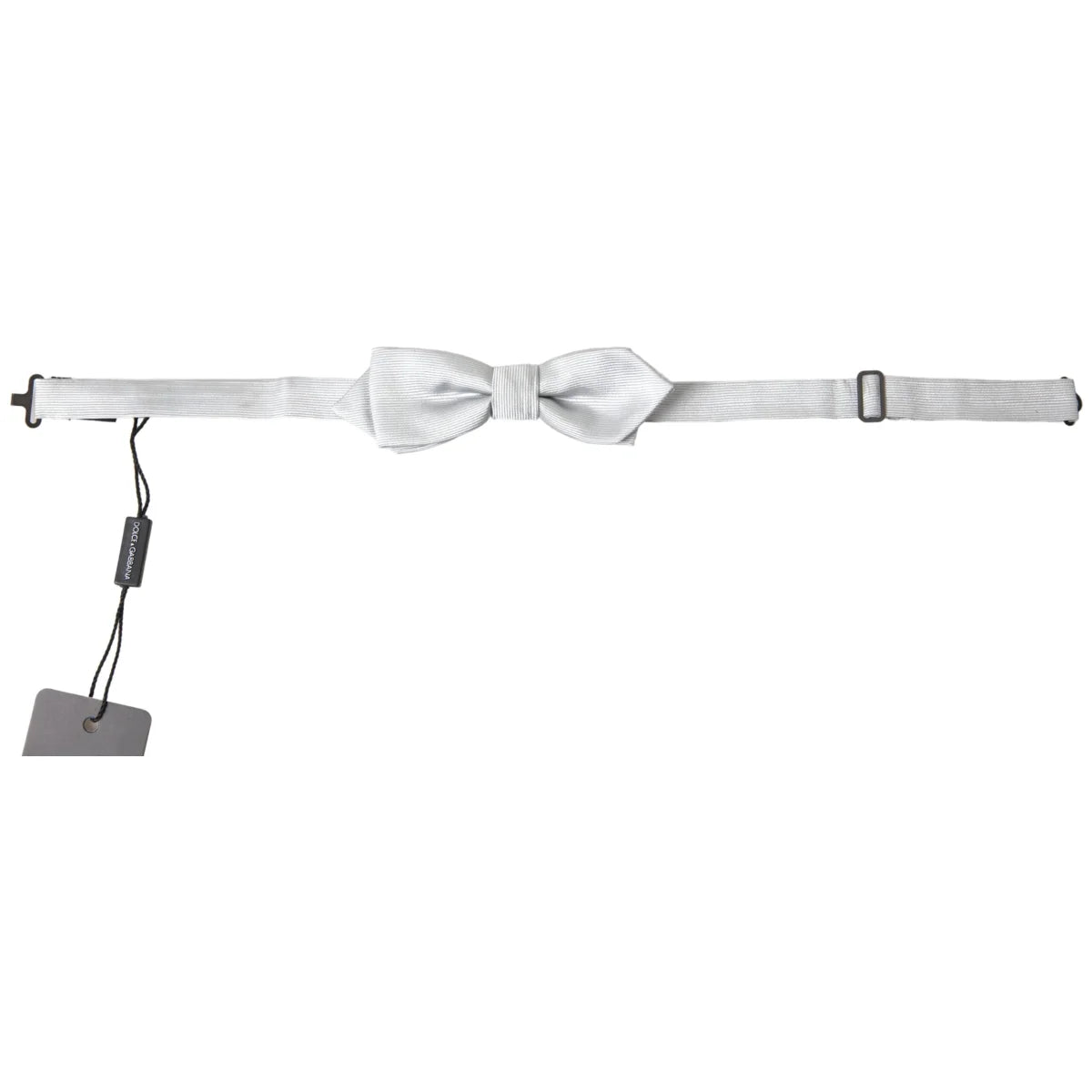 Stunning Dolce Gabbana Adjustable Silk Bow Tie with Metal Clasp &