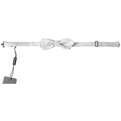 Stunning Dolce Gabbana Adjustable Silk Bow Tie with Metal Clasp &