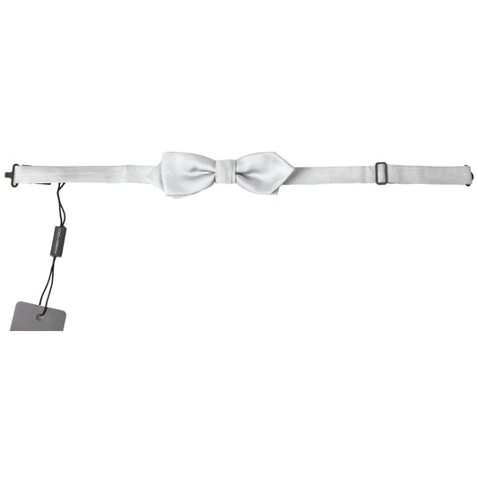 Stunning Dolce Gabbana Adjustable Silk Bow Tie with Metal Clasp &