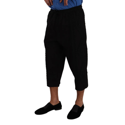 Stunning Dolce Gabbana Black Cropped Pants Authentic Cotton Blend &