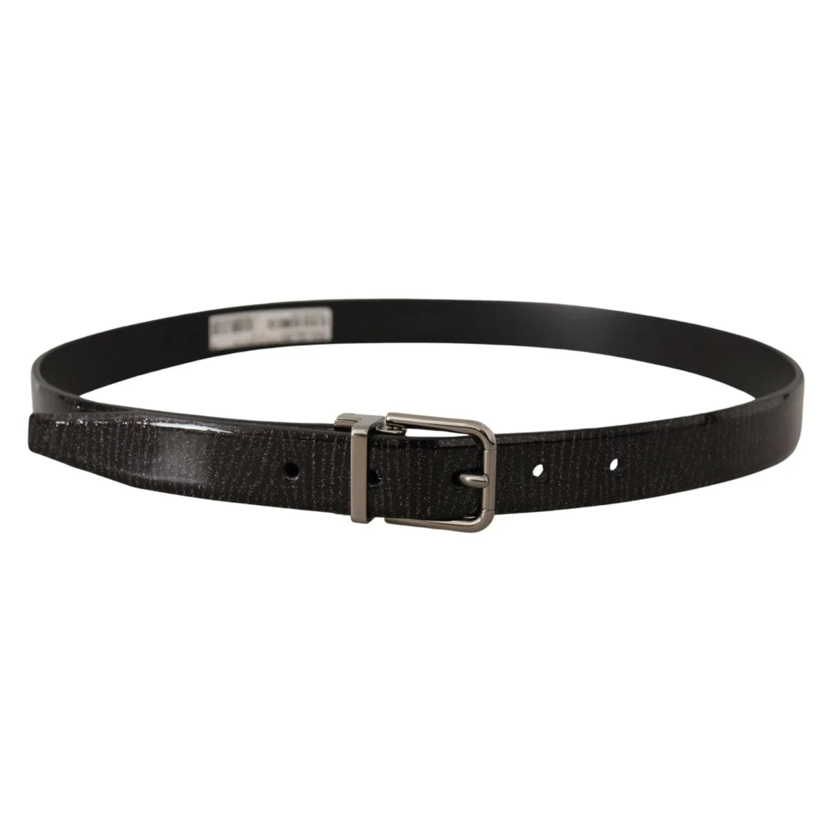 Stunning Dolce Gabbana Black Leather Belt with Silver Buckle &