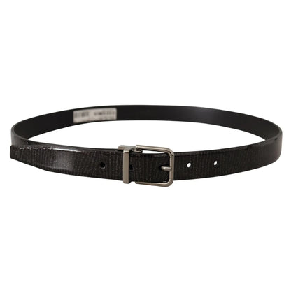 Stunning Dolce Gabbana Black Leather Belt with Silver Buckle &