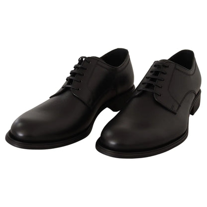 Stunning Dolce Gabbana Black Leather Derby Formal Shoes &