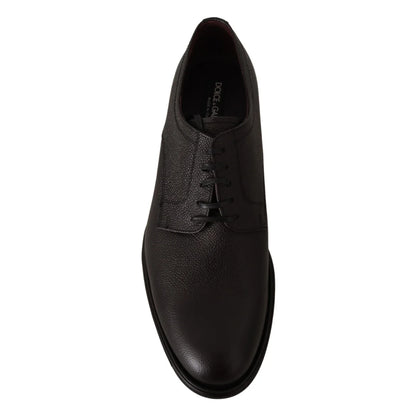 Stunning Dolce & Gabbana Black Leather Derby Shoes