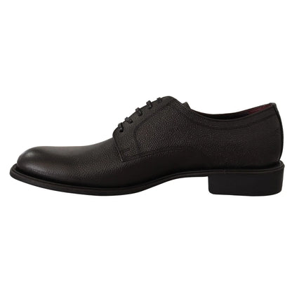 Stunning Dolce & Gabbana Black Leather Derby Shoes