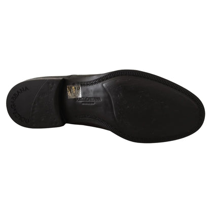 Stunning Dolce & Gabbana Black Leather Derby Shoes
