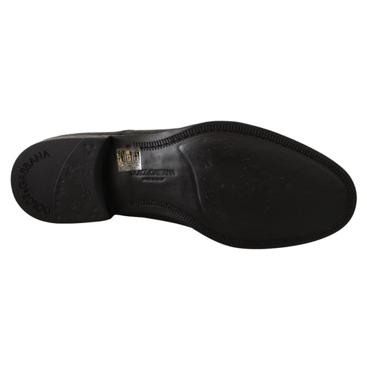 Stunning Dolce & Gabbana Black Leather Derby Shoes
