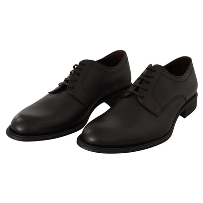 Stunning Dolce & Gabbana Black Leather Derby Shoes