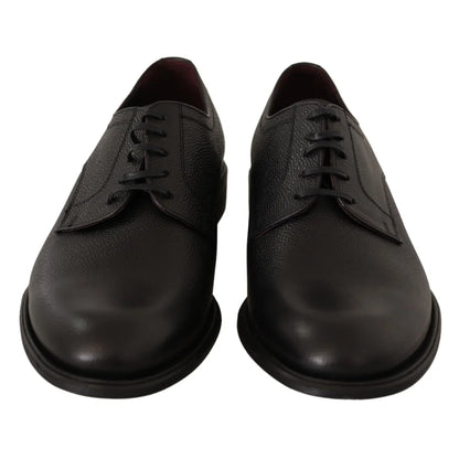 Stunning Dolce & Gabbana Black Leather Derby Shoes