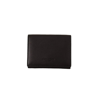 Stunning Dolce & Gabbana Black Leather Trifold Multi Kit with Belt Strap