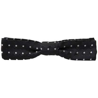 Stunning Dolce Gabbana Black Silk Adjustable Bow Tie With Metal Hook &