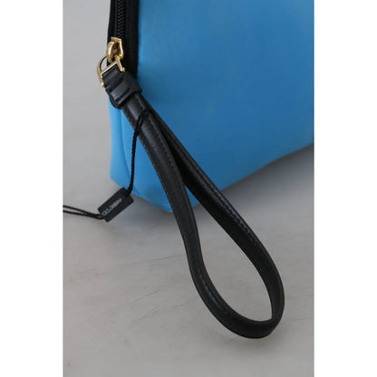 Stunning Dolce Gabbana Blue Pouch Bag 100% Authentic Hand &