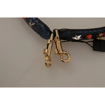 Stunning Dolce & Gabbana Blue Python Leather Shoulder Strap