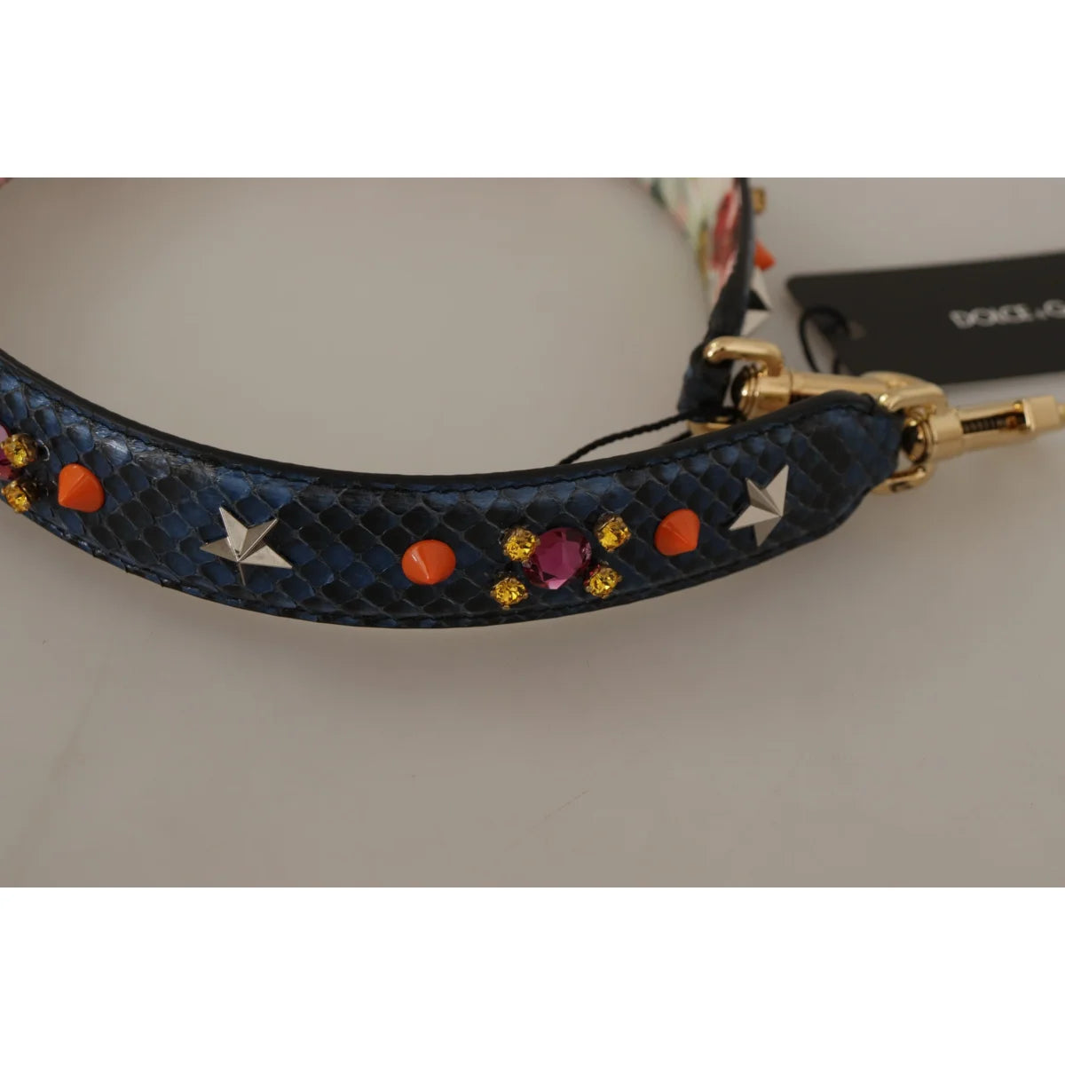 Stunning Dolce & Gabbana Blue Python Leather Shoulder Strap