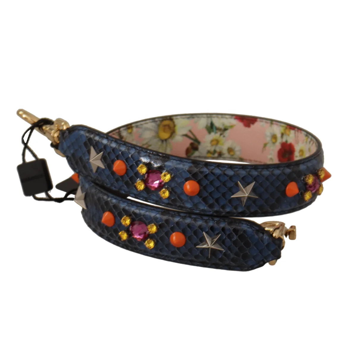 Stunning Dolce & Gabbana Blue Python Leather Shoulder Strap