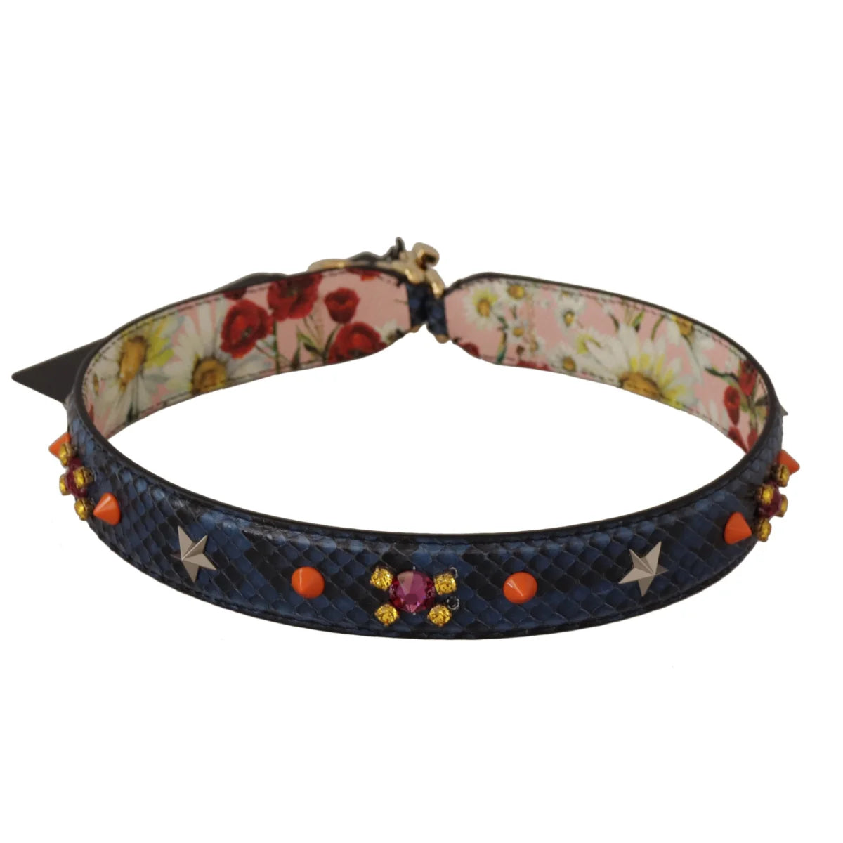 Stunning Dolce & Gabbana Blue Python Leather Shoulder Strap