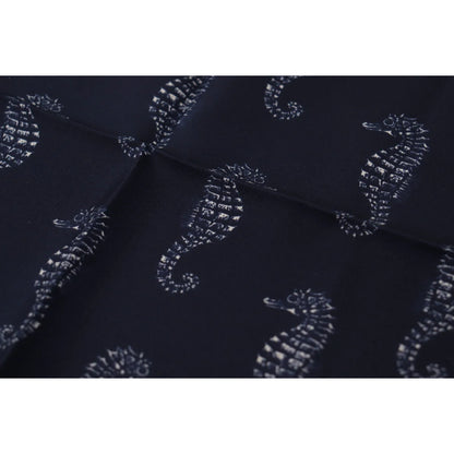 Stunning Dolce Gabbana Blue Seahorse Print Mens Scarf Wrap &