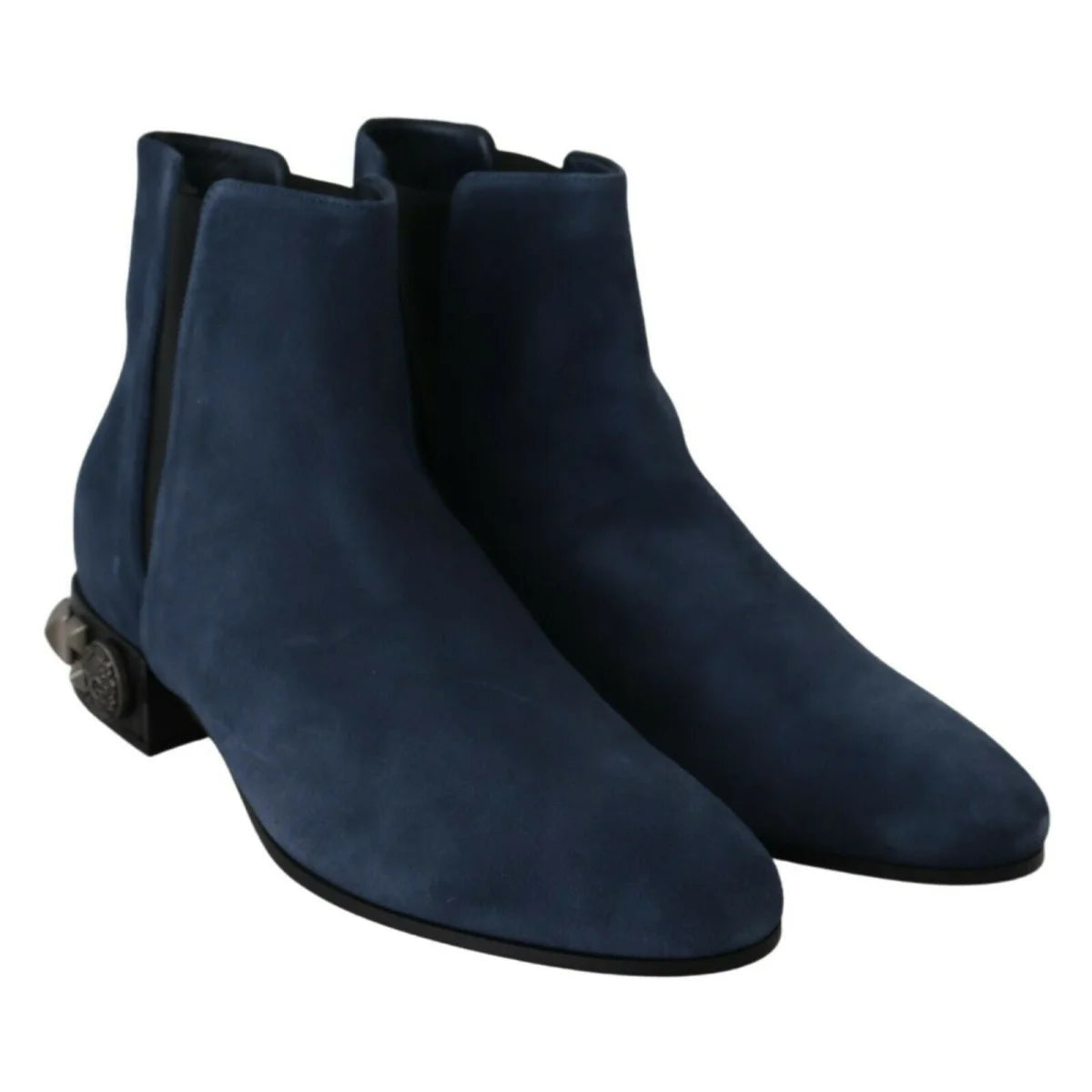 Stunning Dolce Gabbana Blue Suede Studded Ankle Boots &