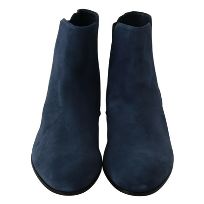 Stunning Dolce Gabbana Blue Suede Studded Ankle Boots &