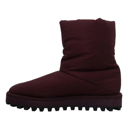 Stunning Dolce Gabbana Bordeaux Mid Calf Boots Italian Luxury &