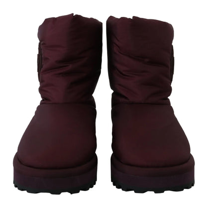 Stunning Dolce Gabbana Bordeaux Mid Calf Boots Italian Luxury &