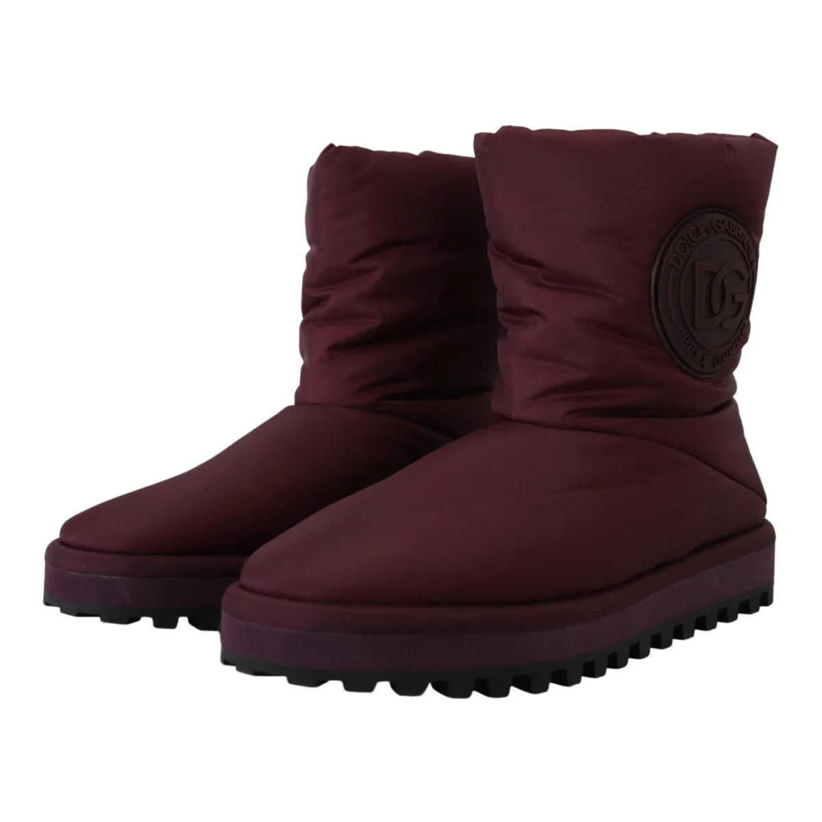 Stunning Dolce Gabbana Bordeaux Mid Calf Boots Italian Luxury &
