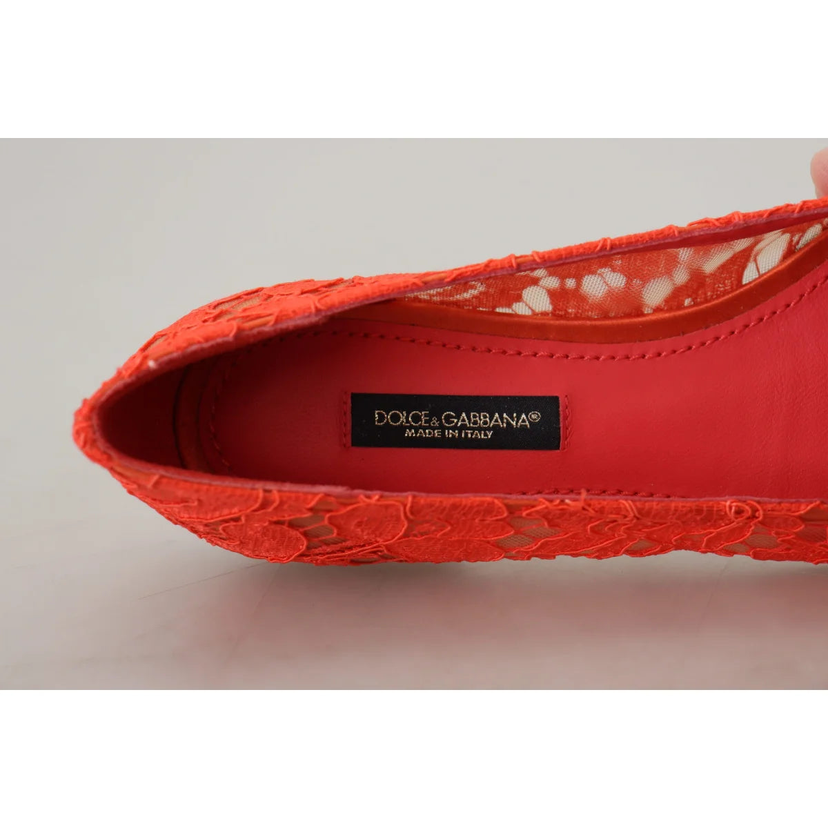 Stunning Dolce and Gabbana Coral Red Taormina Lace Vally Shoes &