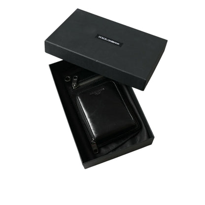 Stunning Dolce Gabbana Detachable Cross Body Black Horse Leather Wallet &