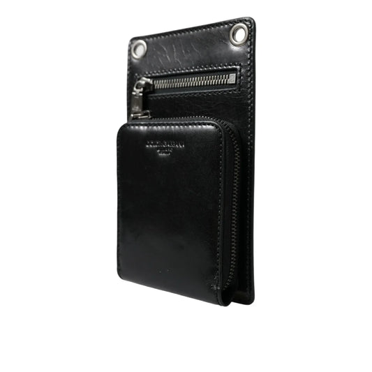 Stunning Dolce Gabbana Detachable Cross Body Black Horse Leather Wallet &