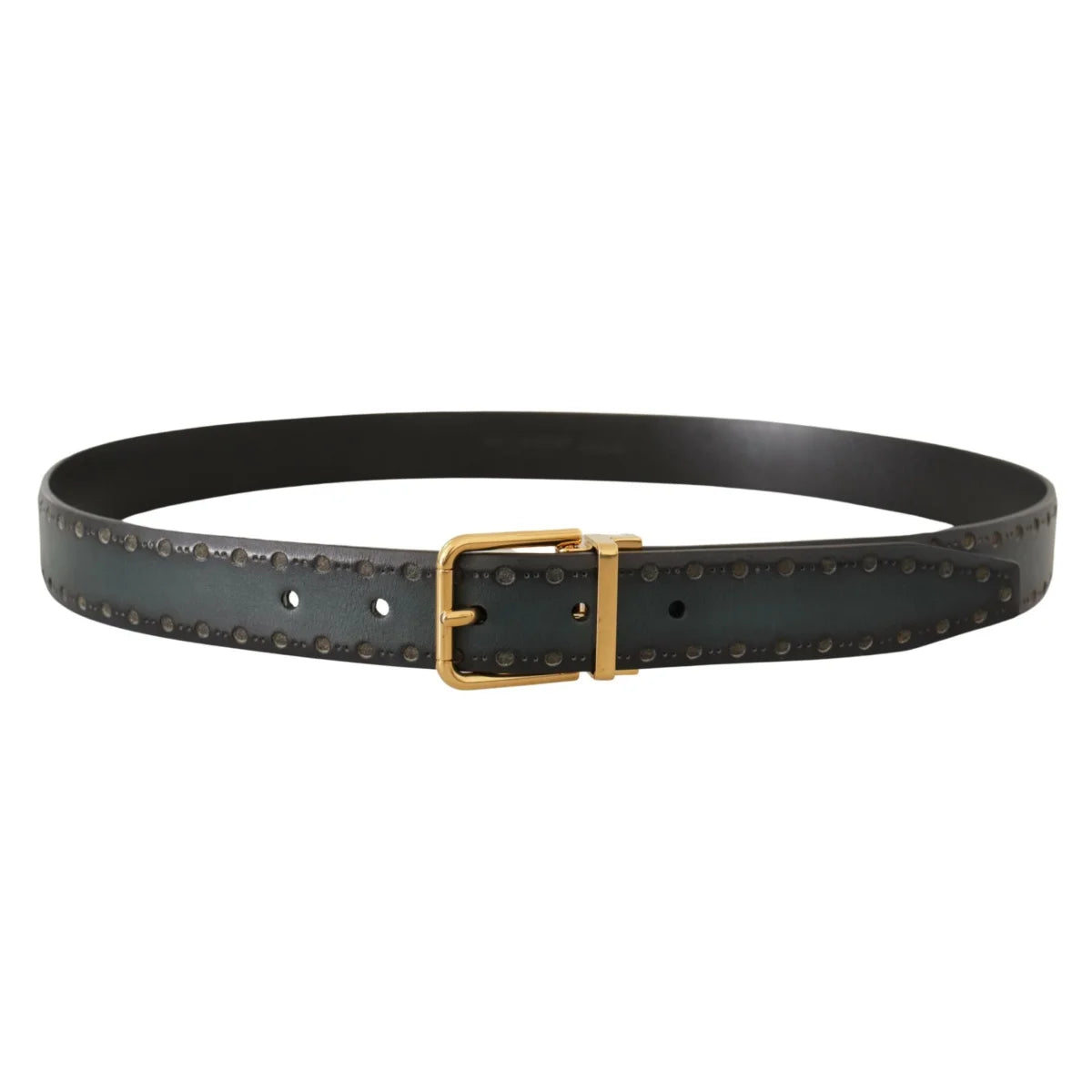 Stunning Dolce & Gabbana Emerald Leather Belt with Brass Buckle