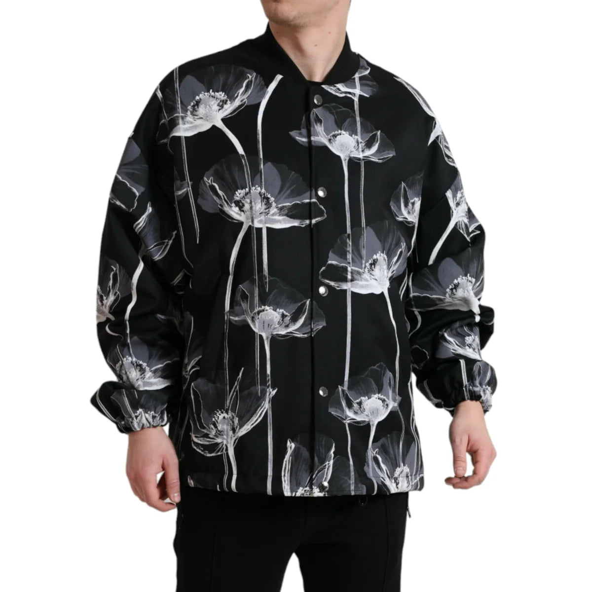 Stunning Dolce Gabbana Floral Print Bomber Jacket in Virgin Wool &