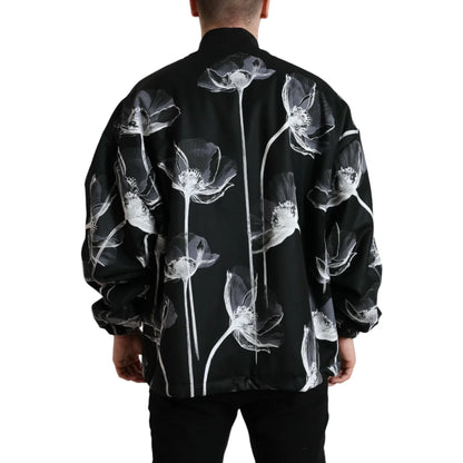 Stunning Dolce Gabbana Floral Print Bomber Jacket in Virgin Wool &