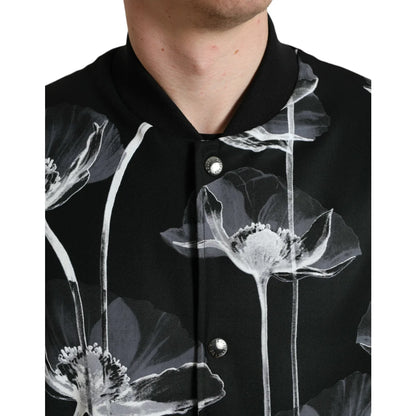 Stunning Dolce Gabbana Floral Print Bomber Jacket in Virgin Wool &