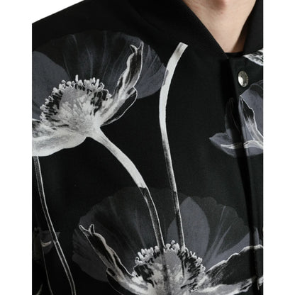 Stunning Dolce Gabbana Floral Print Bomber Jacket in Virgin Wool &