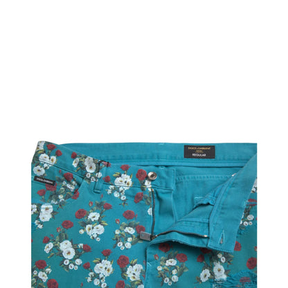 Stunning Dolce Gabbana Floral Skinny Jeans with Button Closure &