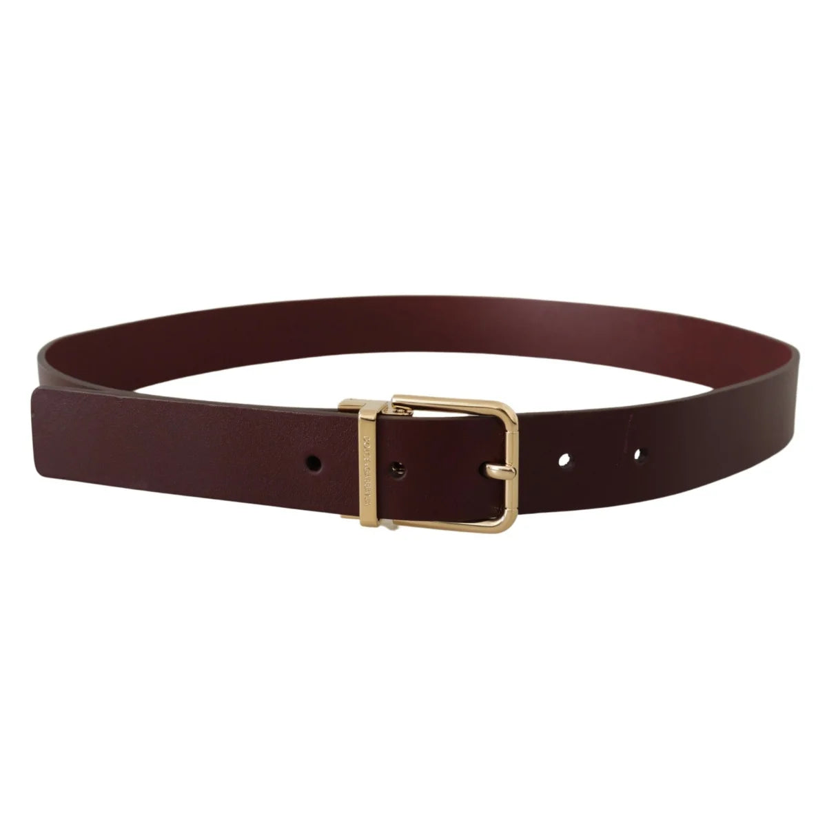 Stunning Dolce & Gabbana Gold Buckle Dress Belt in Luxe Leather