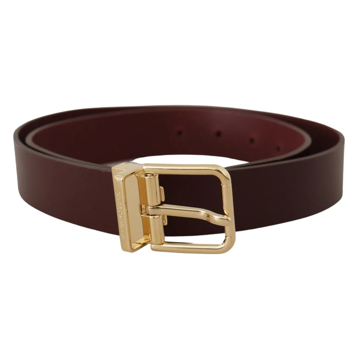 Stunning Dolce & Gabbana Gold Buckle Dress Belt in Luxe Leather