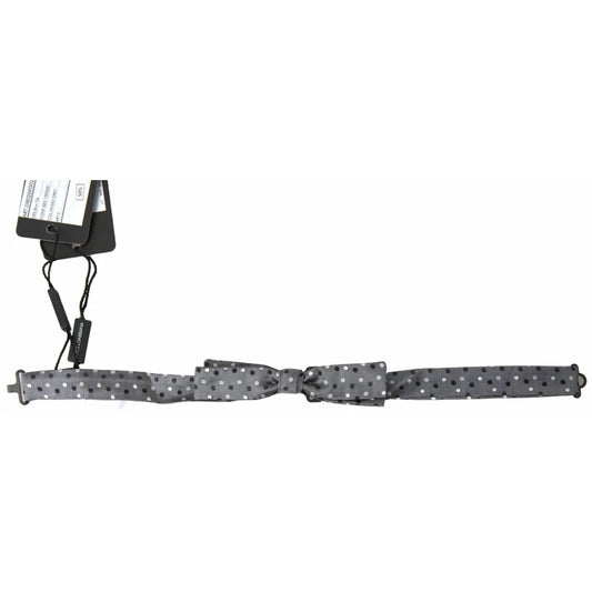 Stunning Dolce Gabbana Gray Bow Tie with Silk Adjustable Neck Strap &
