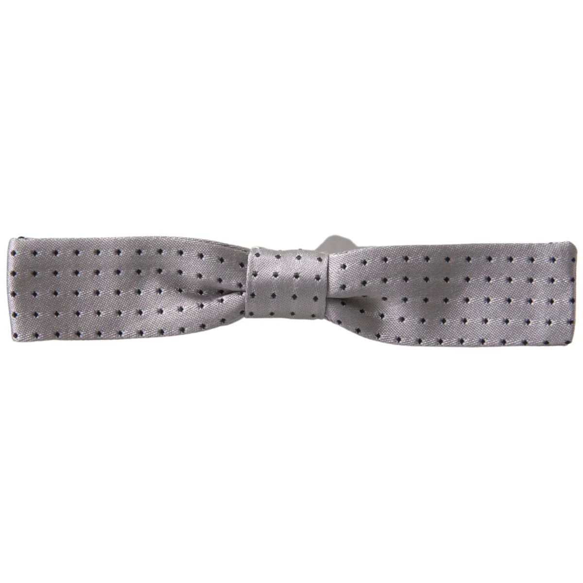 Stunning Dolce Gabbana Grey Silk Bow Tie with Metal Hook Clasp &