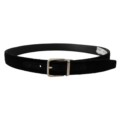 Stunning Dolce Gabbana Grosgrain Leather Belt with Silver Tone Buckle &