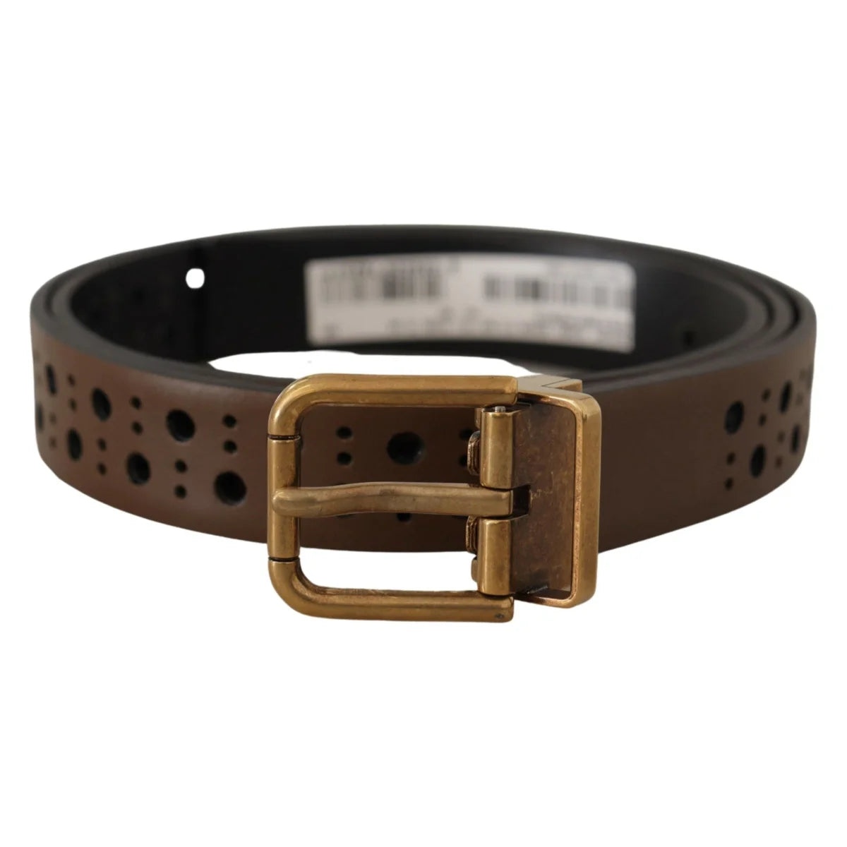 Stunning Dolce Gabbana Leather Belt With Gold Tone Buckle &