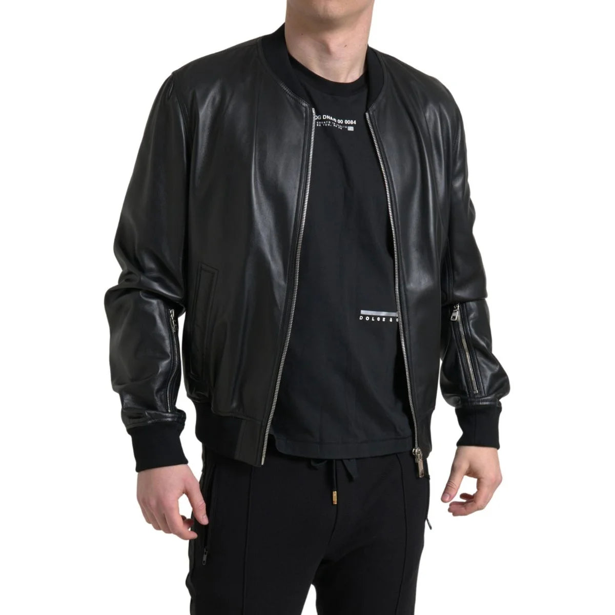 Stunning Dolce Gabbana Leather Bomber Lambskin Jacket &