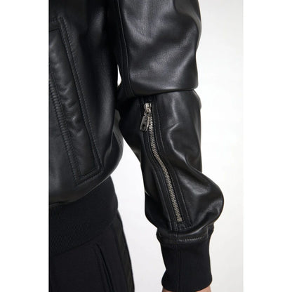Stunning Dolce Gabbana Leather Bomber Lambskin Jacket &