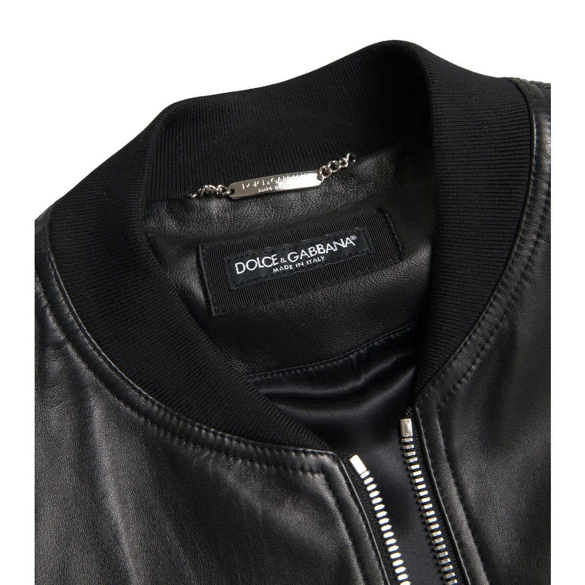 Stunning Dolce Gabbana Leather Bomber Lambskin Jacket &